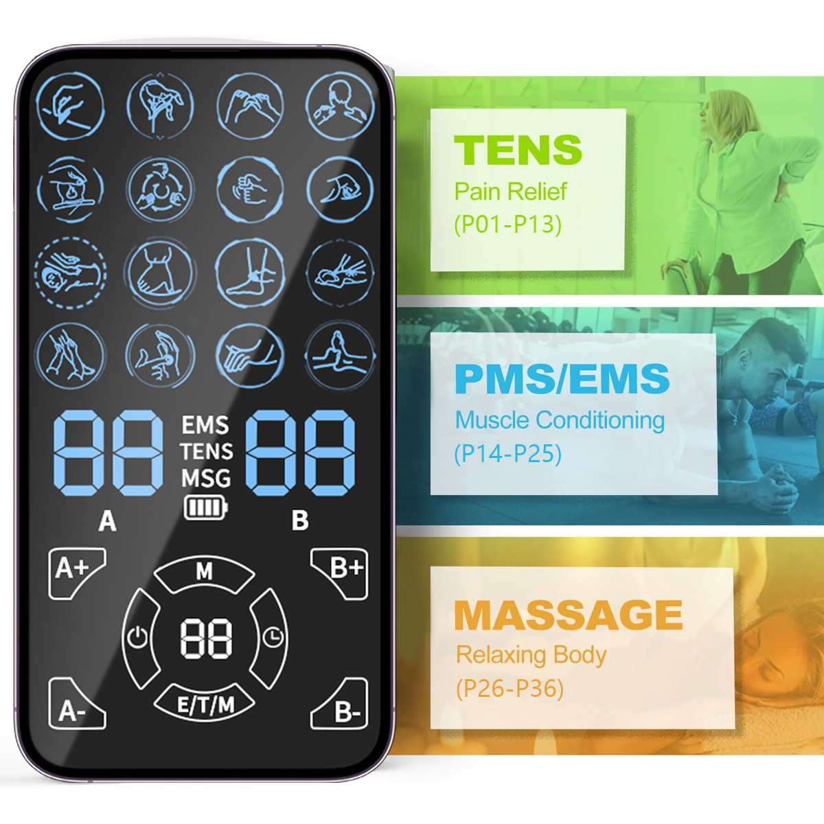 Tens Pain Relief Unit - Appareil TENS EMS pour soulager la
